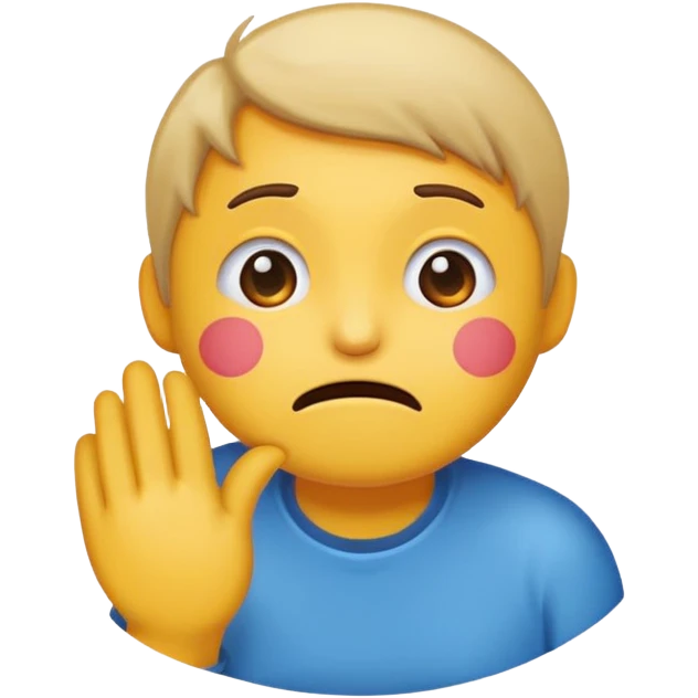 cartoon emoji sticker with an apologetic and embarrassed expression, colorful and cheerful, no text, suitable for WhatsApp and Instagram emoji