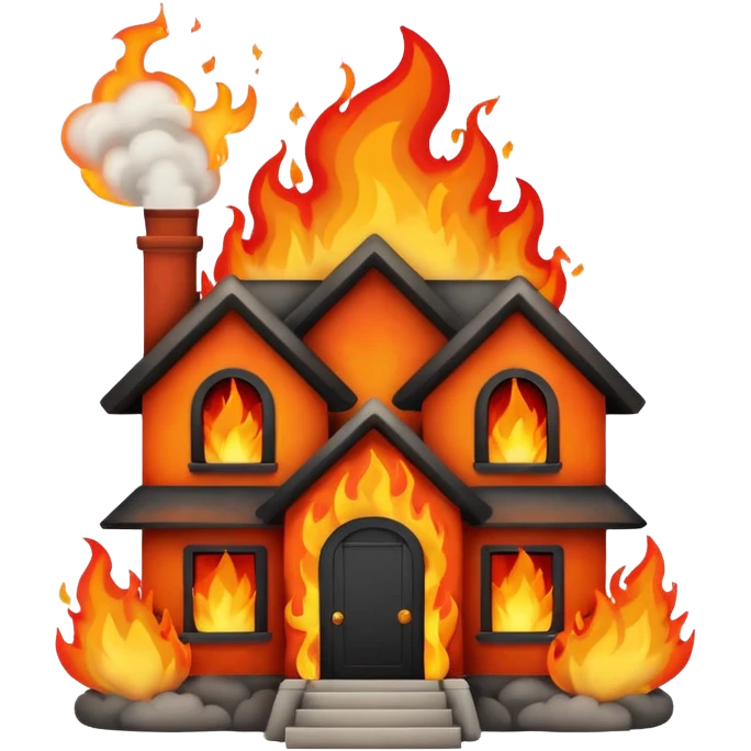 una casa quemandose emoji