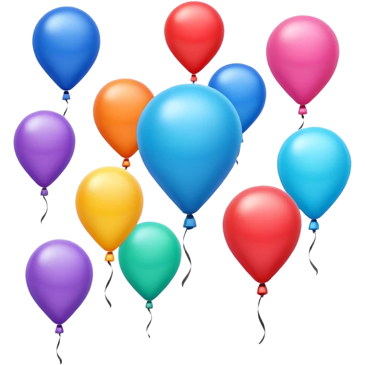 shaped flying balloons emoji