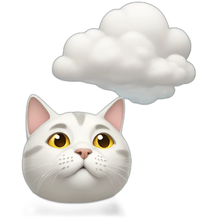 cat thinking something looking at cloud above emoji