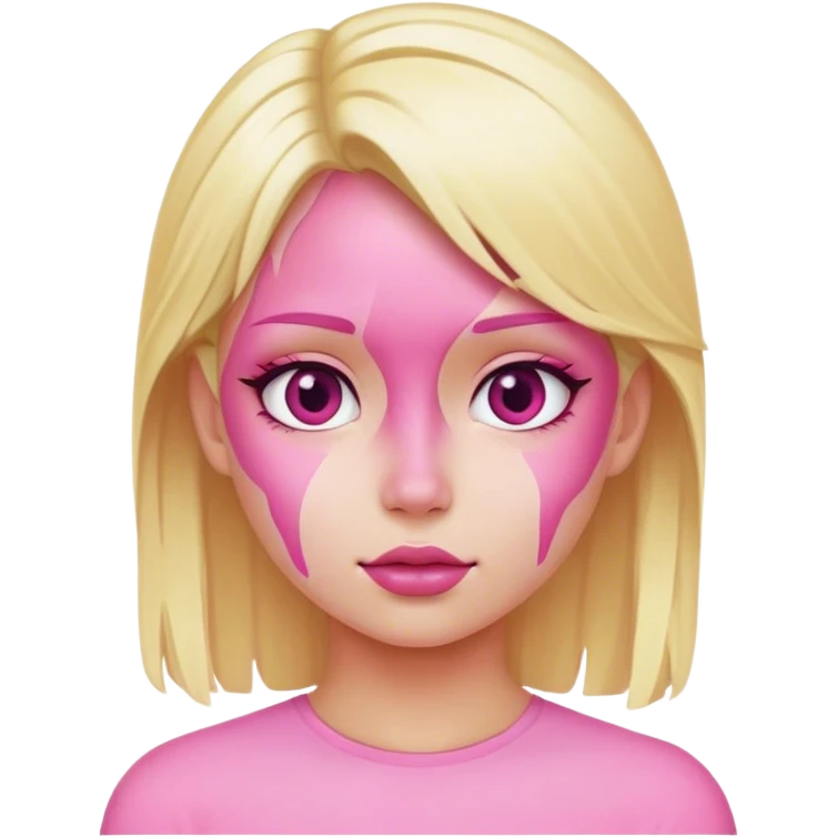 Blonde girl witn pink emoji