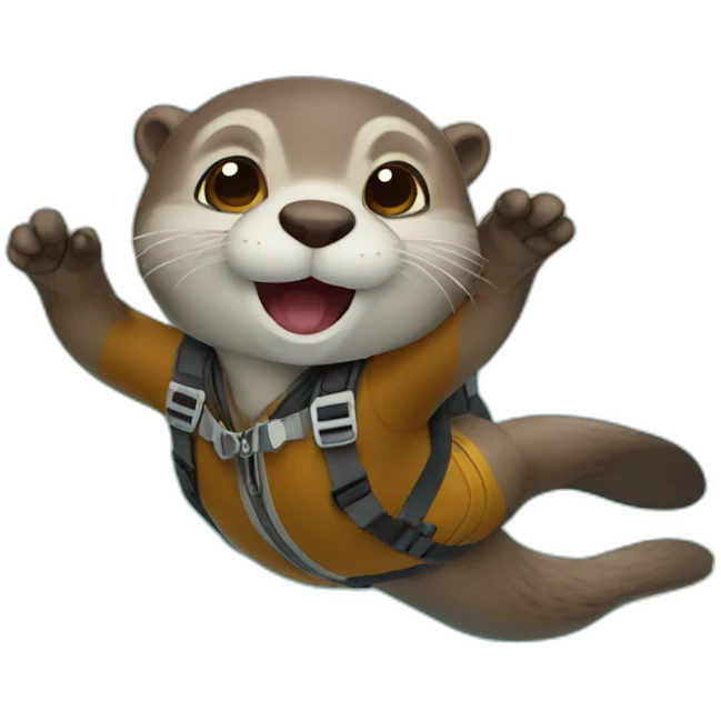 Skydiving otter emoji