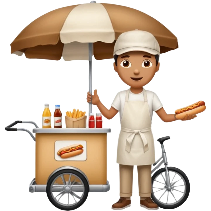 hotdog seller in New York with cart emoji