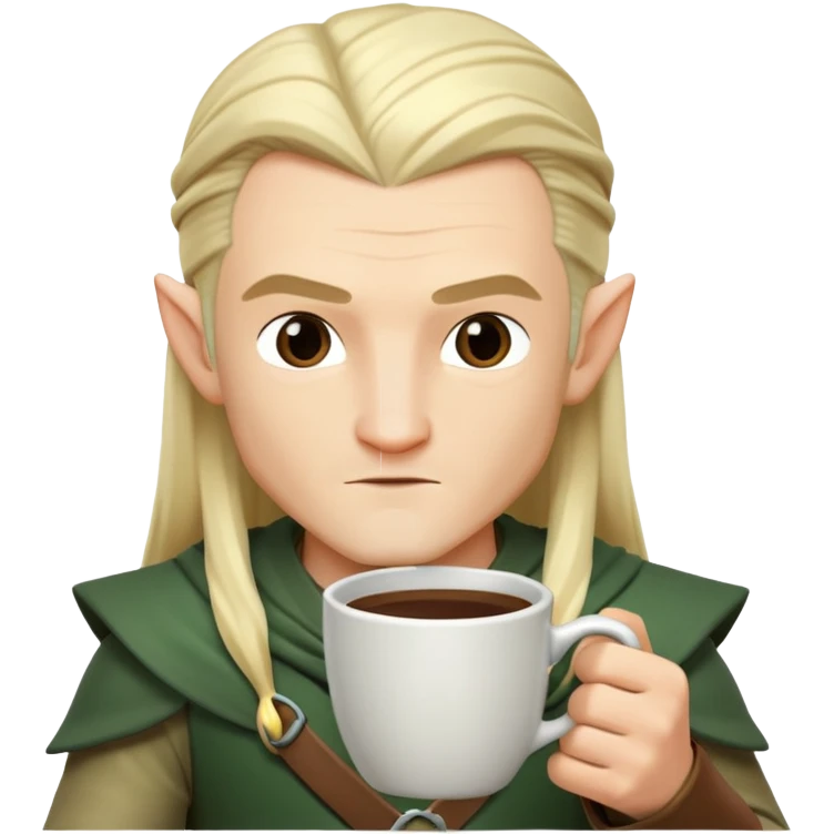 Legolas with coffee emoji