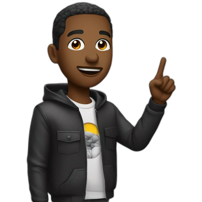 Pop smoke qui fait le signe W avec sa main emoji