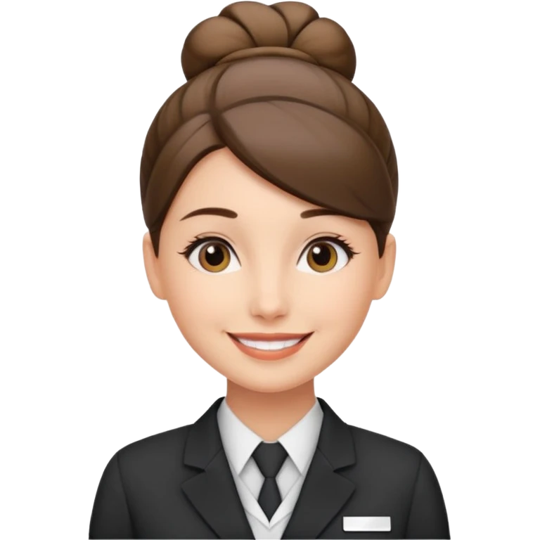 receptionist face with singe bun emoji