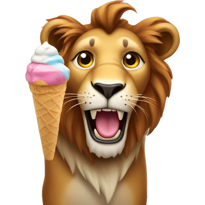 Lion with ice cream  emoji