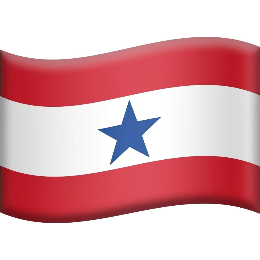 Quero que faça uma bandeira do para as bordas são vermelhas no meio branco e no meio uma estrela azul emoji