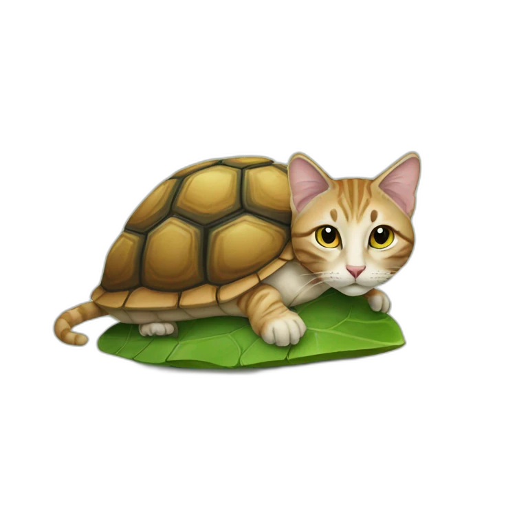 Cat sur tortue sur souris emoji