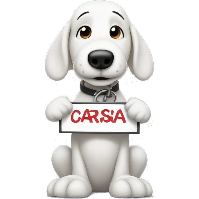 snoopy with a sign that say carisia emoji