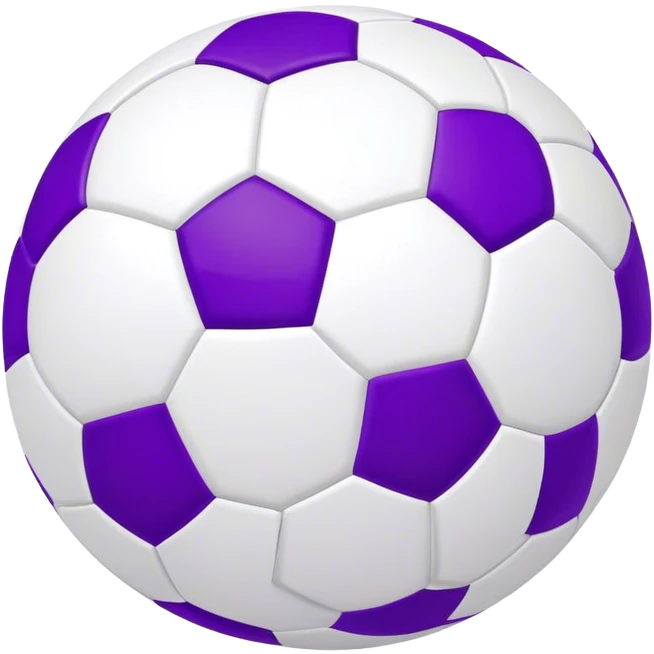 a white soccer ball with streaks of purple and a check mark or swoosh in the middle, similar to the Nike logo. don't add and hexagons emoji