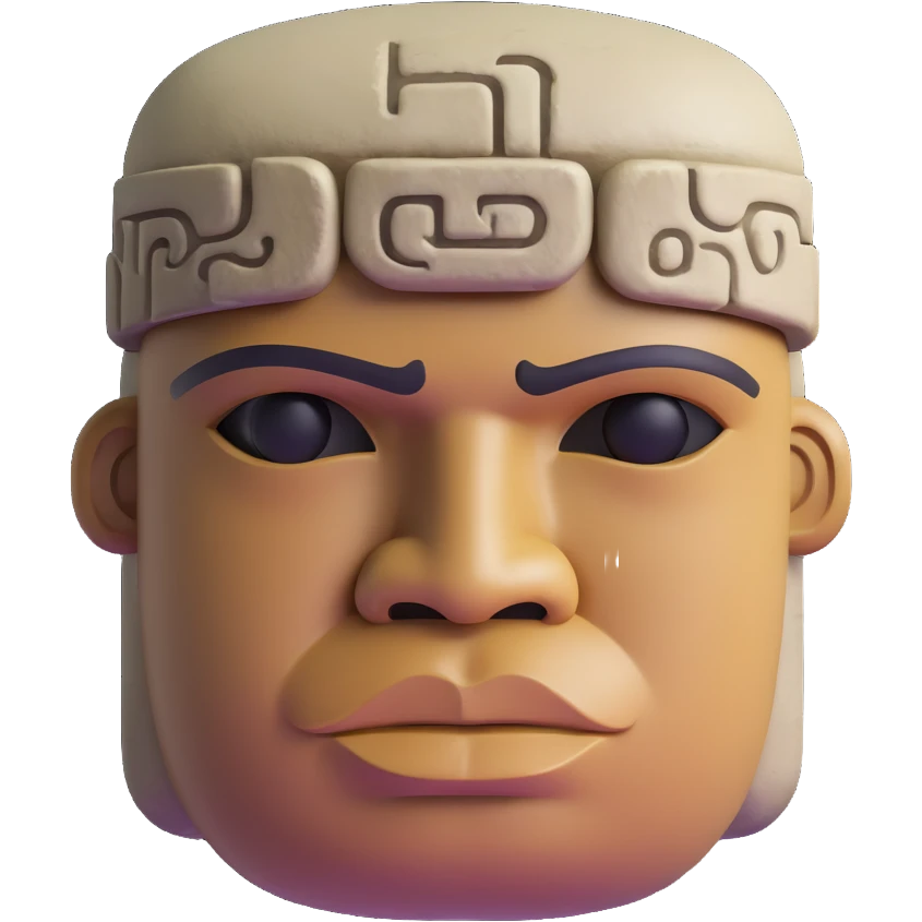 Olmec stone head emoji