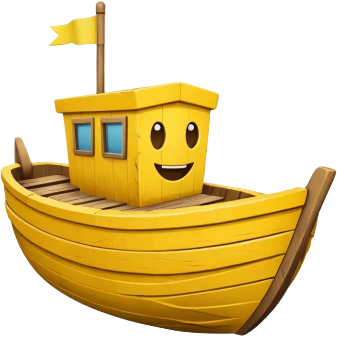 yellow boat in cartoon  emoji