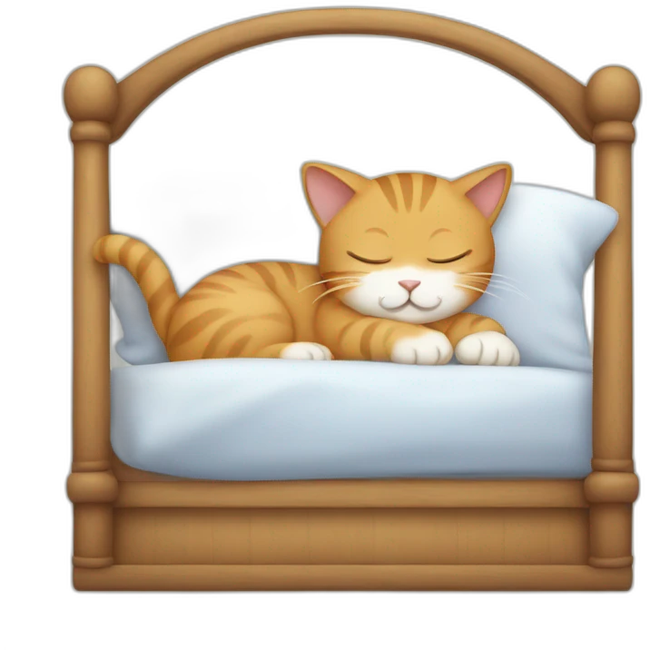cat sleeping in a bed emoji