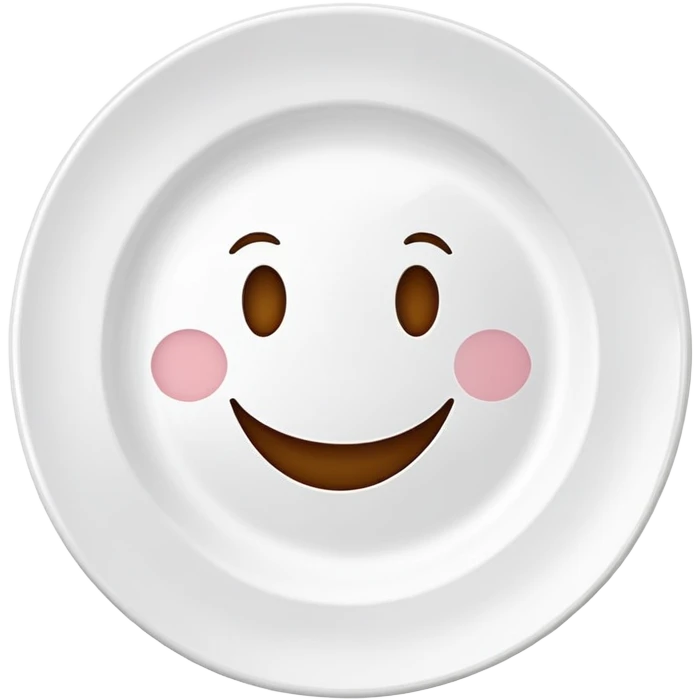 clean empty plate with a happy face, no leftover food, clear and friendly emoji