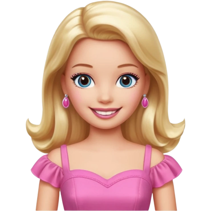 barbie wear pink dress emoji