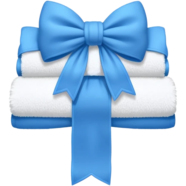 White towels with blues bow emoji