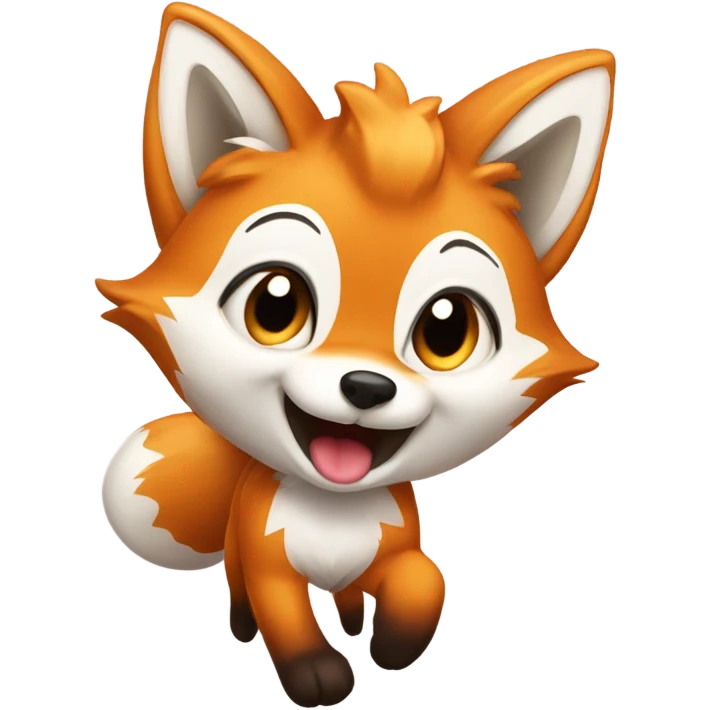 detailled kawaii fox running emoji