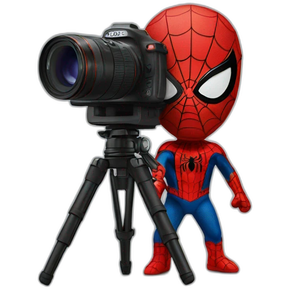 Spider-Man with a cinema camera emoji