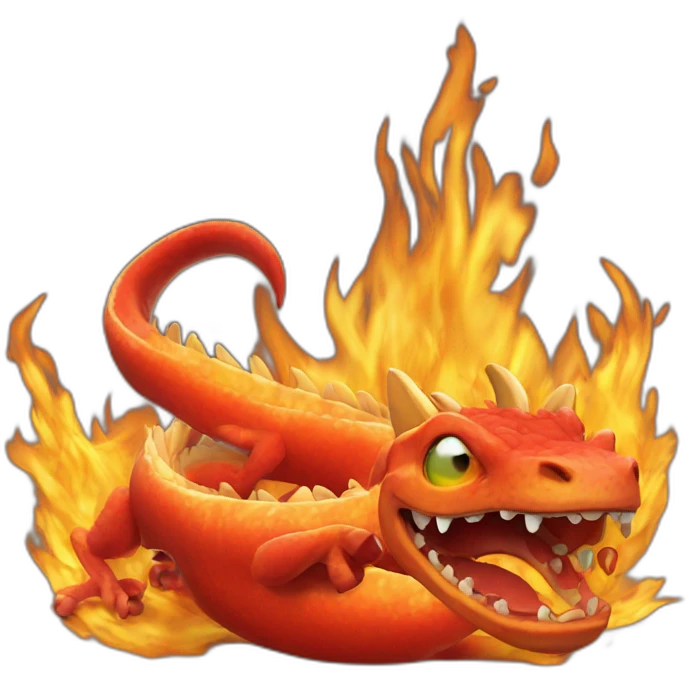Dracaufeu avec un coca emoji