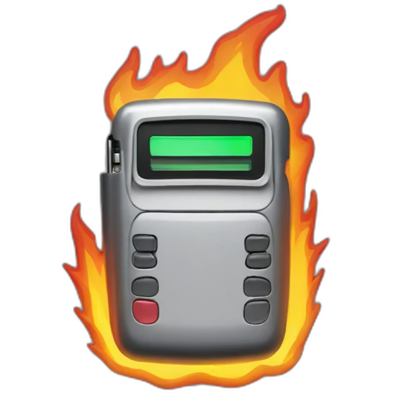 beeper pager on fire emoji