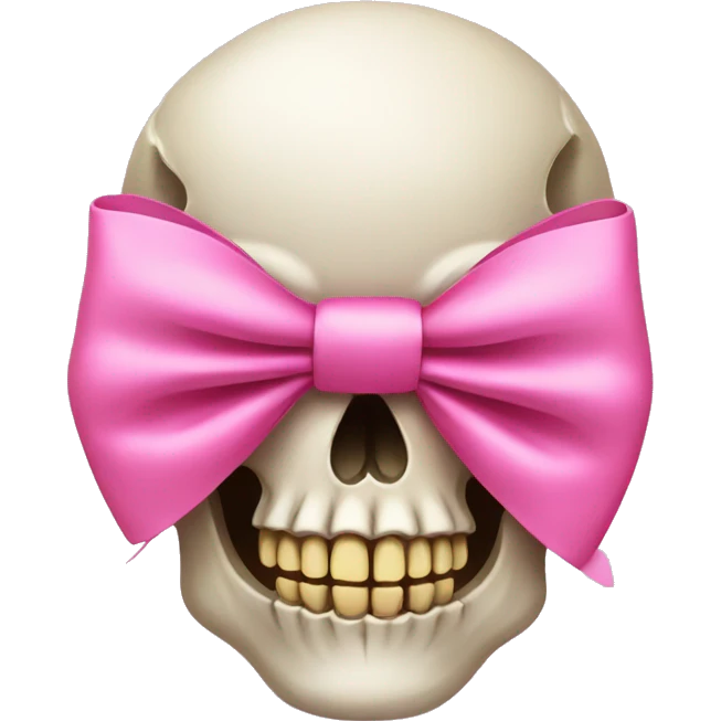 Skull with a pink bow emoji