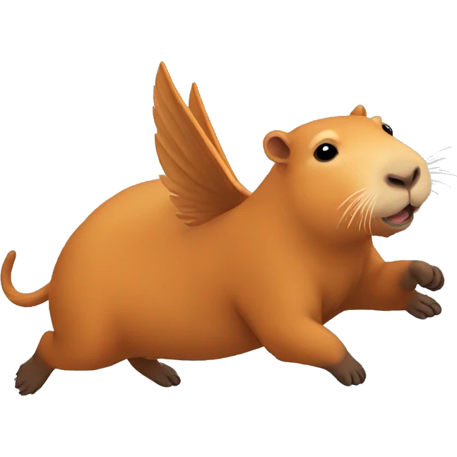 flying capybara with orange emoji