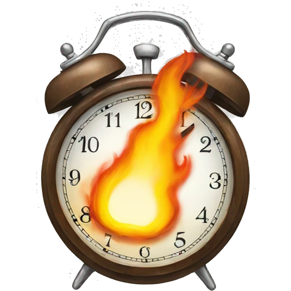 clock on fire emoji