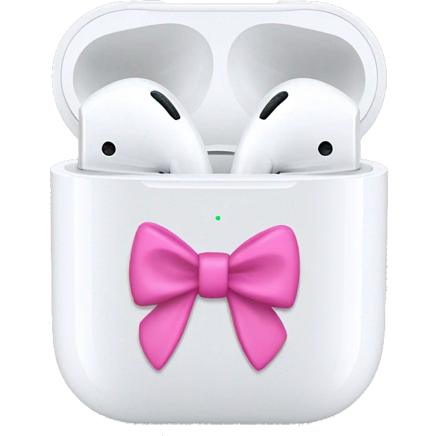 AirPods Pro Max with pink bows emoji