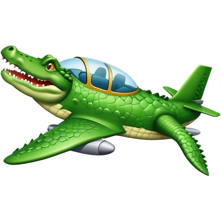 Crocodile in airplane emoji