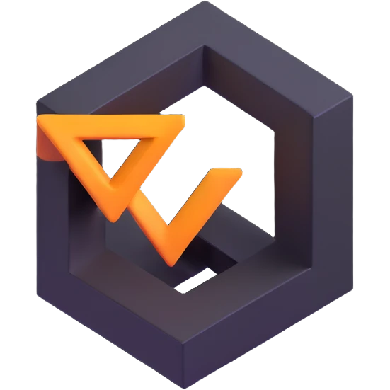 minimalist geometric 3D logo with clean lines emoji