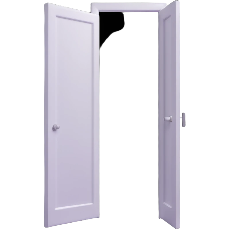 door ajar with intense white light streaming and glowing through the opening in a nearly black room, high contrast emoji