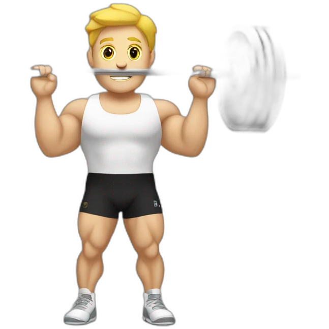 White Weightlifter with a barebell emoji