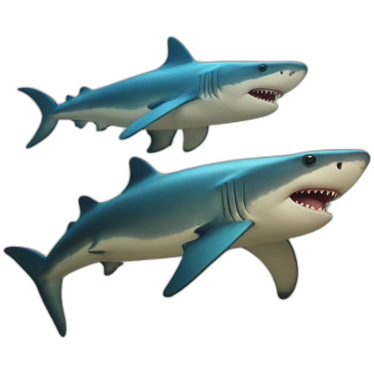Requin sur un tortue emoji