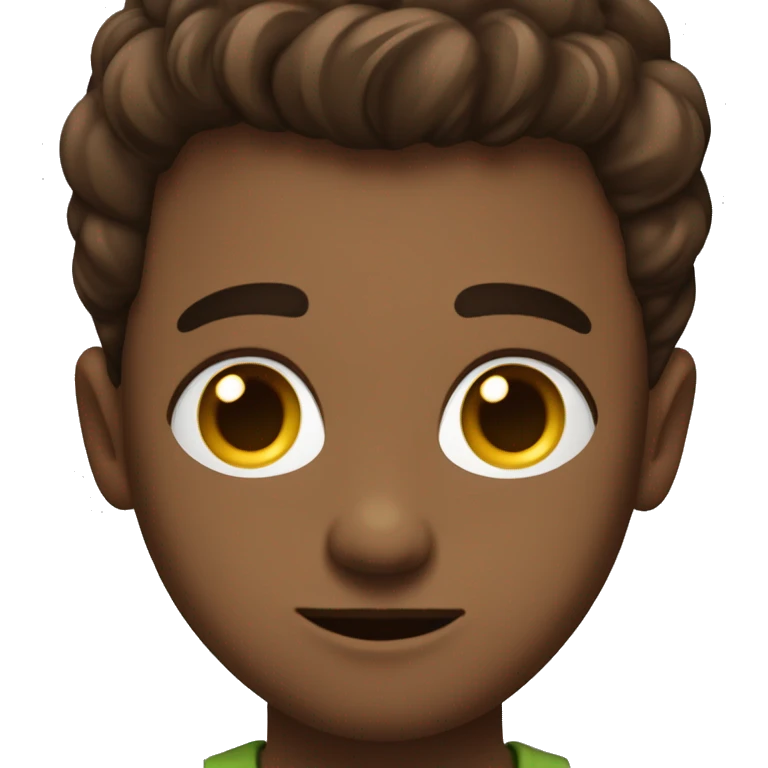 Garçon avec  brun  yeux marrons et cheveux courts emoji