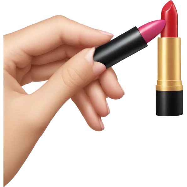 Lipstick with girl hand emoji