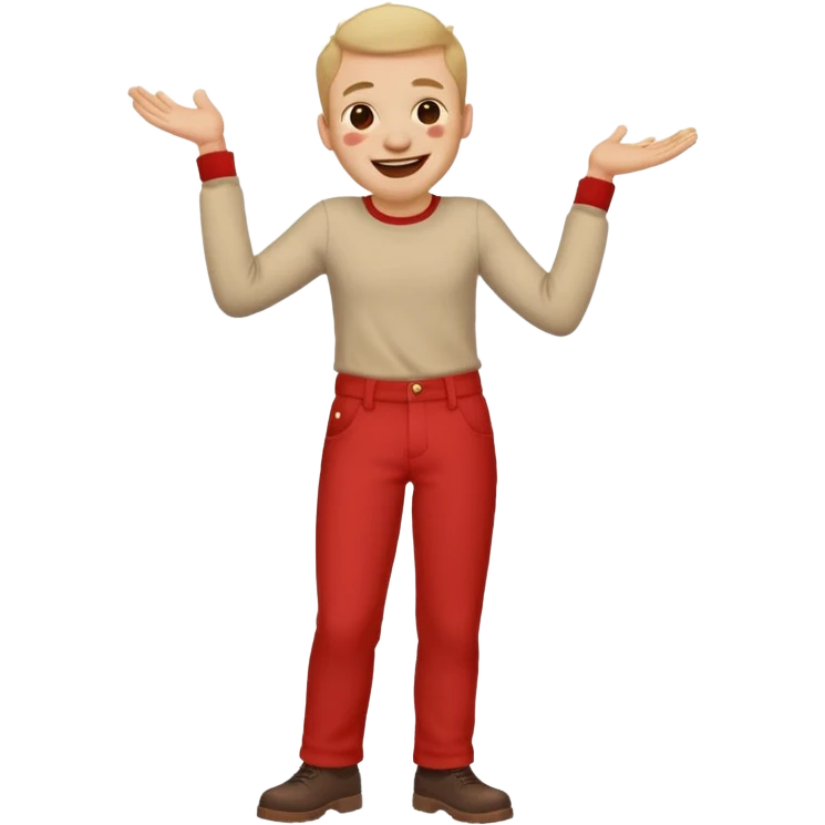Someone laughing so hard face is red and they have a brown spot on pants emoji