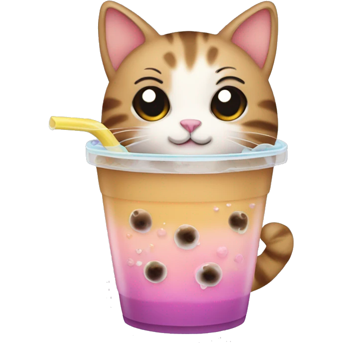 Cat with bubble tea emoji