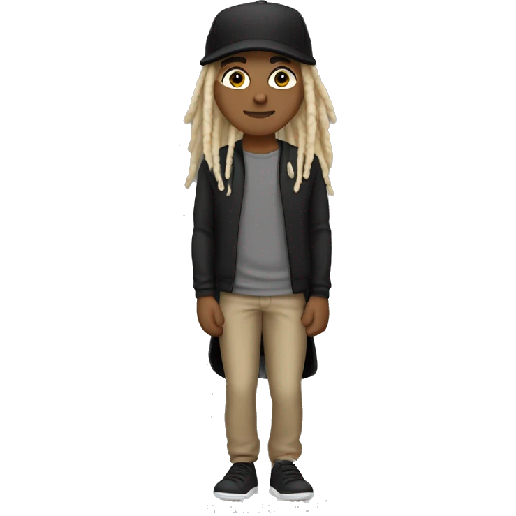 lightskin with blonde dreads and black running hat emoji