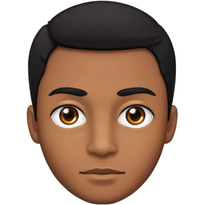 Brown skin man with black hair and black eyes emoji