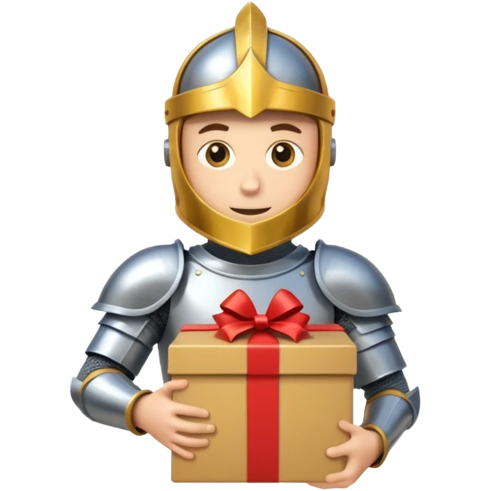 knight hold carton box gift emoji