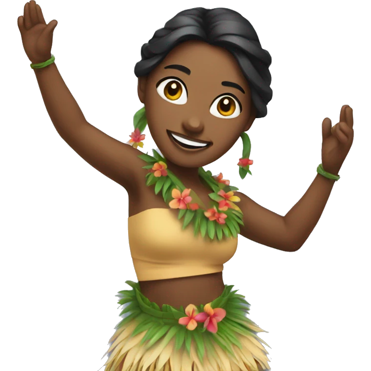 Hula dancer with bbl emoji