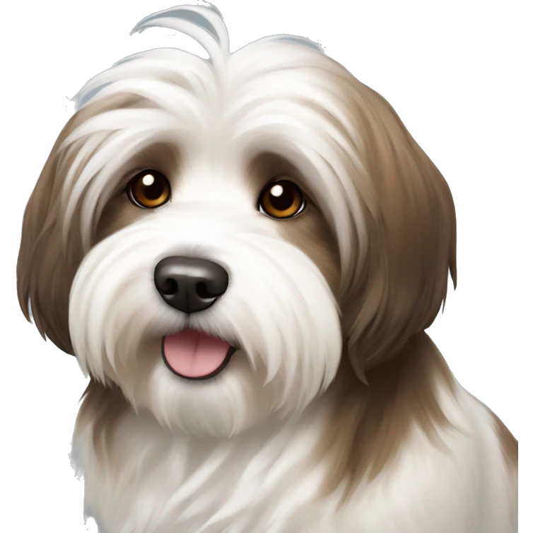Dog havanese full height brown and white emoji