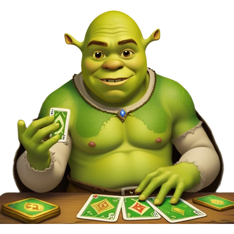 Shrek masturbates on tarot cards emoji