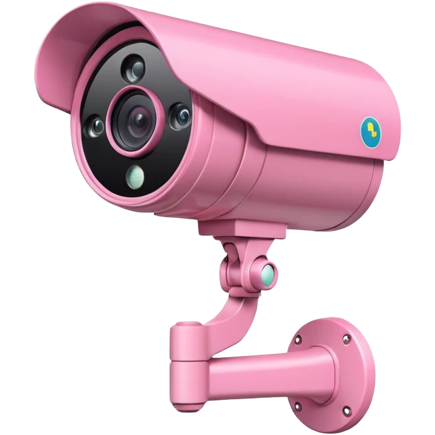Security Camera pink with stickers emoji