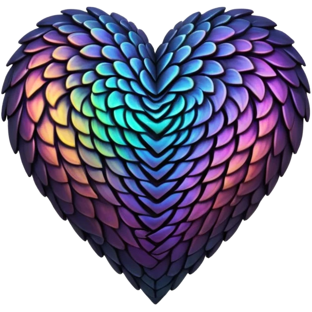 dark warm iridescent scaley heart symbol  emoji
