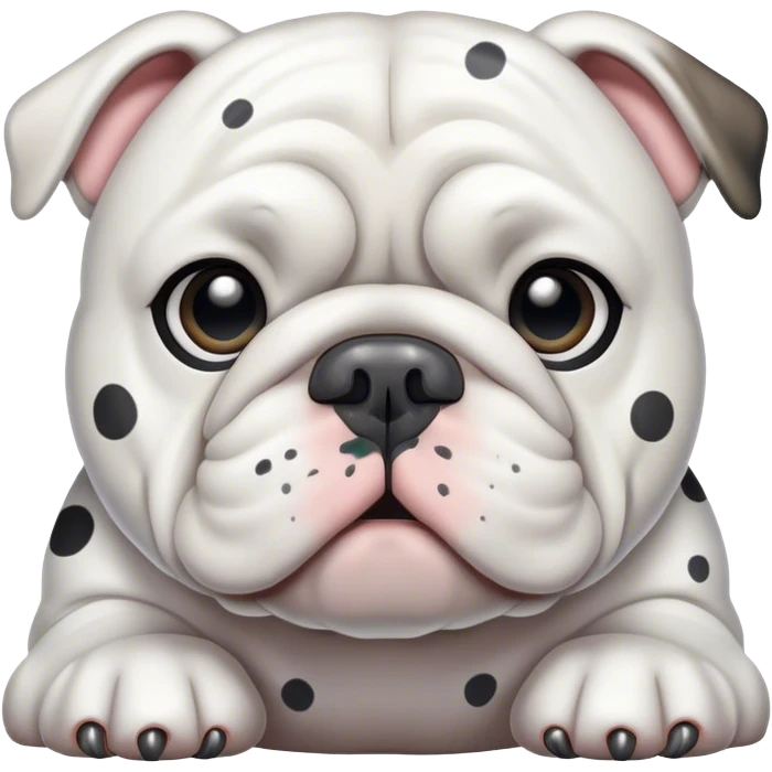 perro blanco con manchas plomas perro bulldog emoji