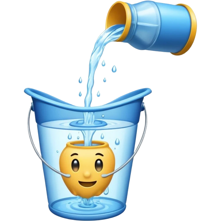 a bucket being poured out emoji