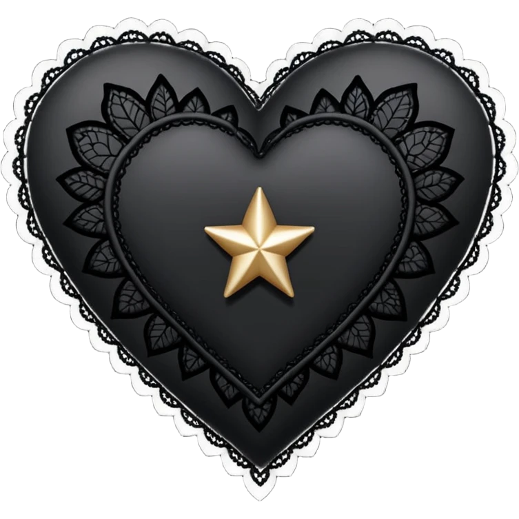 goth heart with a black lace star emoji