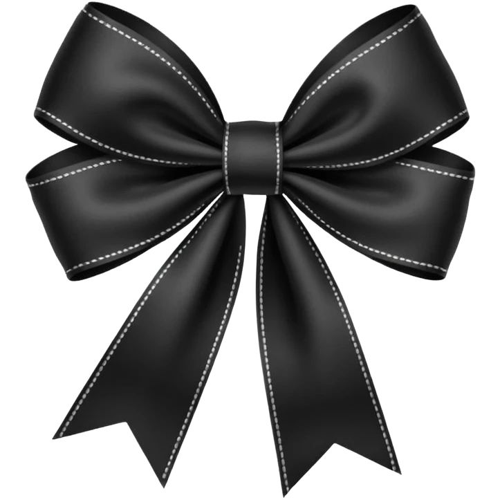 black THIN ribbon bow emoji